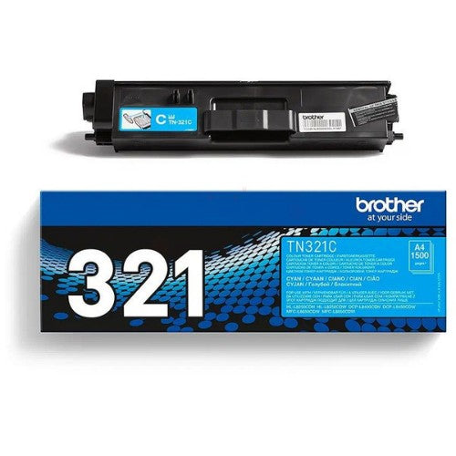 Brother TN-321 Toner — Original, Cyan, 1,500 pages