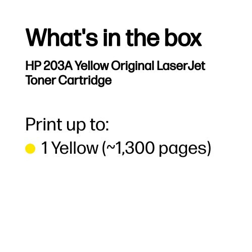 HP CF542A (203A) Toner — Original, Yellow, 1,300 pages