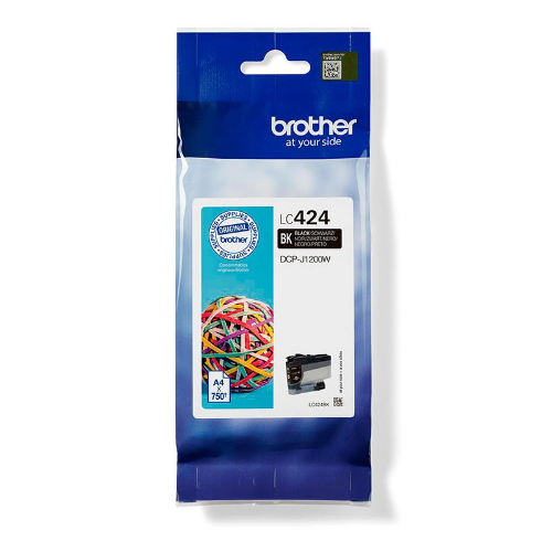 Brother LC424BK Ink Cartridge — Original, Black, 750 pages