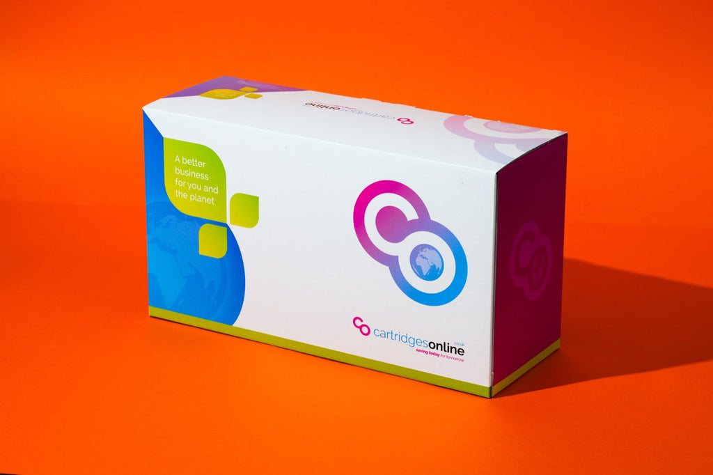 Cartridges Online branded packaging — eco-conscious boxes, every order