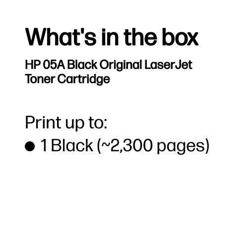 HP CE505A Toner — Original, Black, 2,300 pages