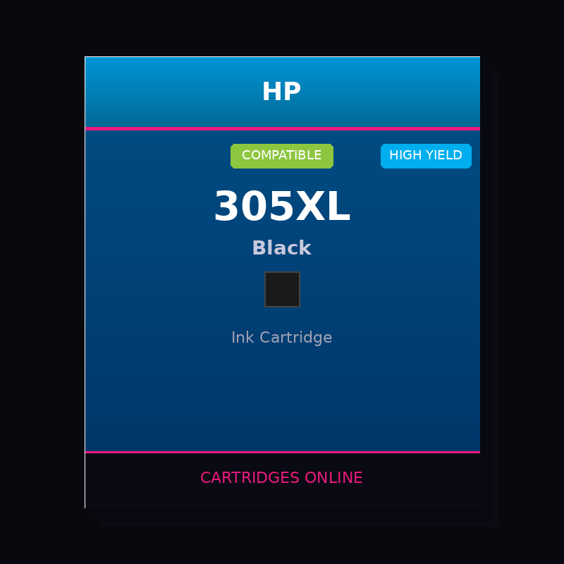 HP 305XL Compatible Black Ink Cartridge - Cartridges Online